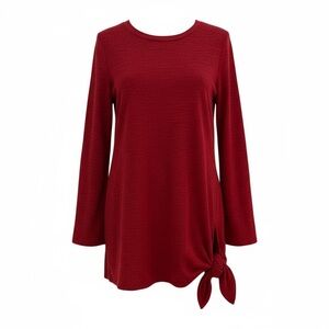NWOT My Story Deep Red Tunic Sweater L